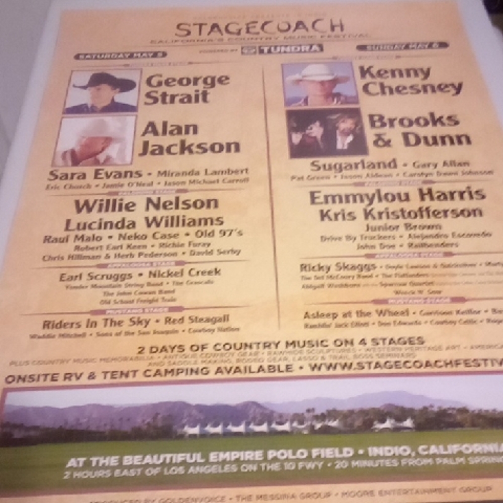 Country Musical Festival Poster Stagecoach